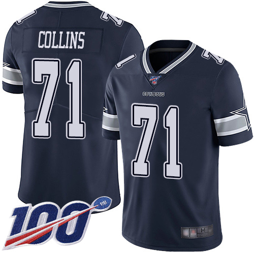 Men Dallas Cowboys Limited Navy Blue La el Collins Home #71 100th Season Vapor Untouchable NFL Jersey->dallas cowboys->NFL Jersey